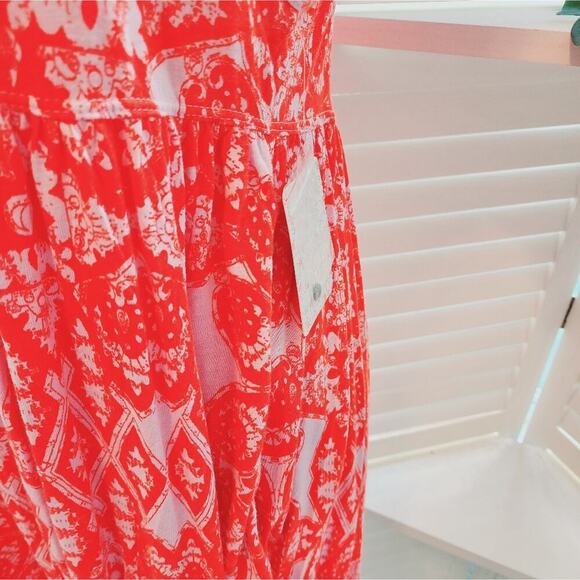 FREE PEOPLE LINEN ORANGE HALTER TUNIC SIZE SMALL - Picture 4 of 7